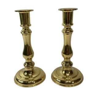 Lot of 2‎ Convertible Solid Brass Candlestick Holders Gallery Originals 7 5/8"